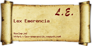 Lex Emerencia névjegykártya